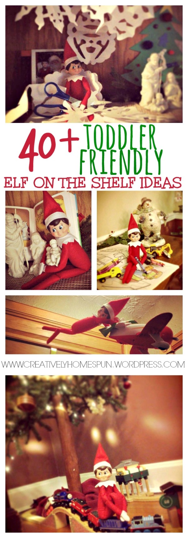40+ Toddler Friendly Elf on the Shelf Ideas #elfontheshelf #toddleractivities #holidaytradition 