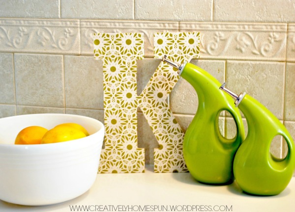 DIY Washi Letter #easycraft #kitchendecor #diydecor #green #washi