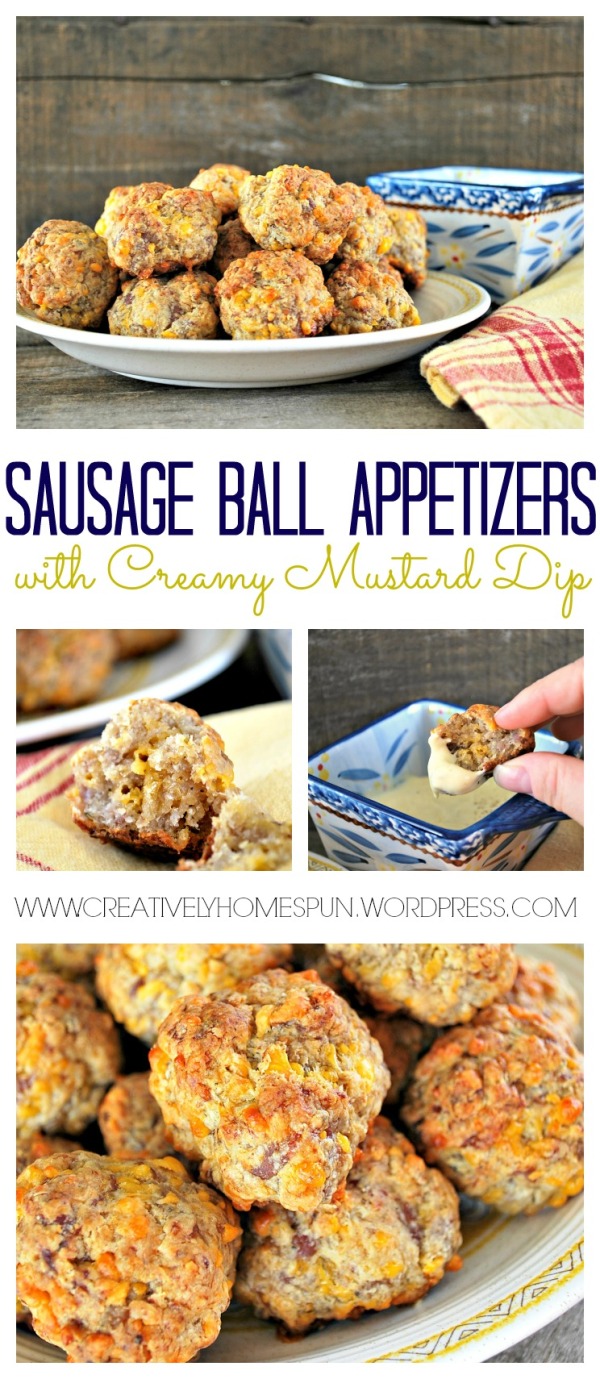 Sausage Ball Appetizer with Creamy Mustard Dip! #superbowlparty #appetizer #food 